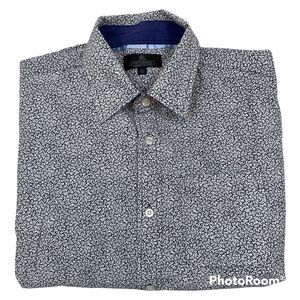 Boys Vittorino Brand Blue and White Patterned Button Down‎ Shirt Size XL 18